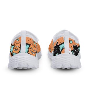 GOSTONG Funny Cat Print Super Light Weight Jogging Sneakers Animal Women's Breathable Athletic Shoes Trainers Summer Mesh Shoe Comfortable Memory Foam Running Shoes