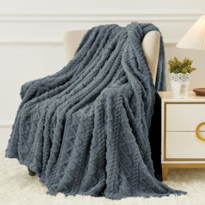 aganear fleece throw blanket - cozy soft lightweight fuzzy throw blanket for women portable throw blankets for couch, warm gifts for birthday, christmas, valentine's day, mother's day(50"x60", gray)