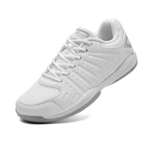 lamincoa womens pickleball tennis shoes lightweight court sneakers for athletic training racketball squash volleyball white size 9