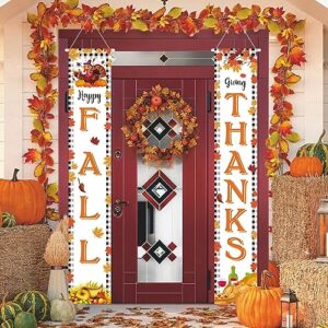 homdaily fall decorations outdoor, thanksgiving front porch decor thanksgiving banner happy friendsgiving decorations door decorations welcome porch sign, thanksgiving decorations outdoor,