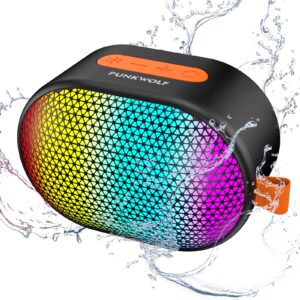 rofall bluetooth speakers with lights, portable wireless speaker, hd sound, tws dual pairing, waterproof, lightweight compact size, night light party speakers for holiday, travel