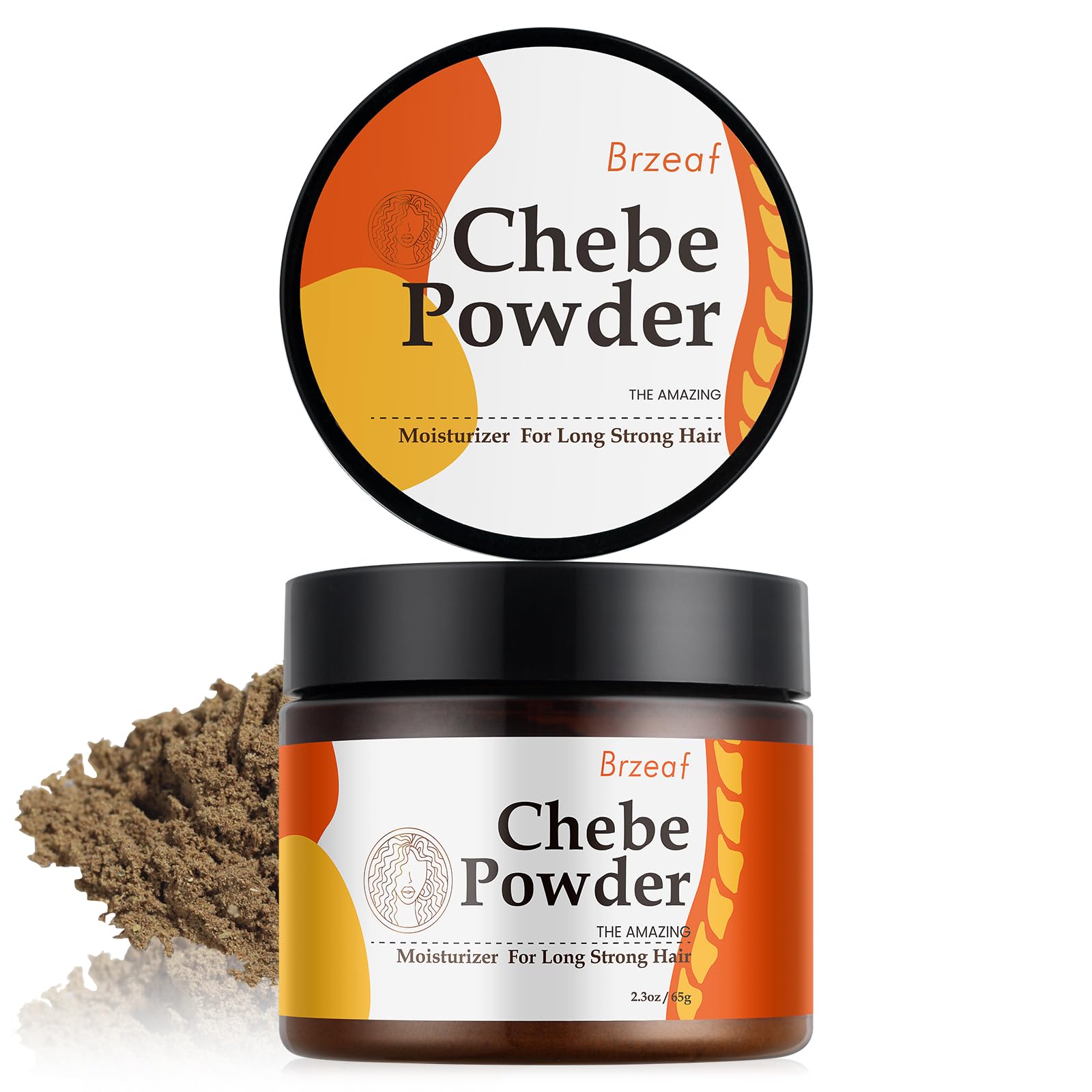 Brzeaf Natural Chebe Powder for Hair Growth from Chad(65g), African Chebe Powder- Super Moisturizing & Promote Hair Growth, Chebe Powder for All Hair Types, Deter Hair Breakage