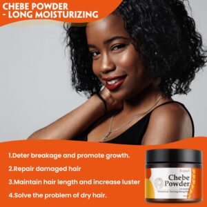 Brzeaf Natural Chebe Powder for Hair Growth from Chad(65g), African Chebe Powder- Super Moisturizing & Promote Hair Growth, Chebe Powder for All Hair Types, Deter Hair Breakage