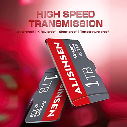 Flash Memory Cards 1TB Micro SD Card 1TB High Speed TF Card Class 10 Mini SD with Adapter for Cell Phone/Body Camera/Dash Cam/Tablet and Drone