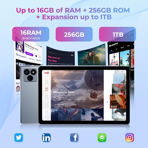 HOTWAV Pad 8 Android 13 Tablet 10.4in, 16GB+256GB+1TB TF, Octa-core Tablet, 2000x1200 FHD+, 13MP+5MP Camera, 7500mAh Battery, 4G LTE/5G WiFi/Dual SIM/OTG/GPS