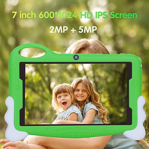 Kids Tablet for Toddlers, Android 13 7 Inches Toddler Learning Tablet, 32GB ROM Storage Dual Cameras Children Educational Kids Tablet PC(Green)