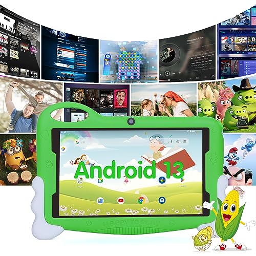 Kids Tablet for Toddlers, Android 13 7 Inches Toddler Learning Tablet, 32GB ROM Storage Dual Cameras Children Educational Kids Tablet PC(Green)