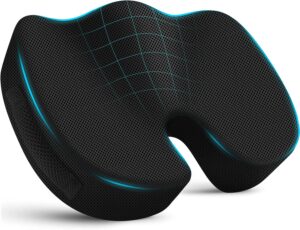 tpe memory foam seat cushion - car gel seat cushion,office chair cushion for all-day sitting support, coccyx, sciatica pain relief pillow for desk chair, ideal for office chair, home and wheelchair