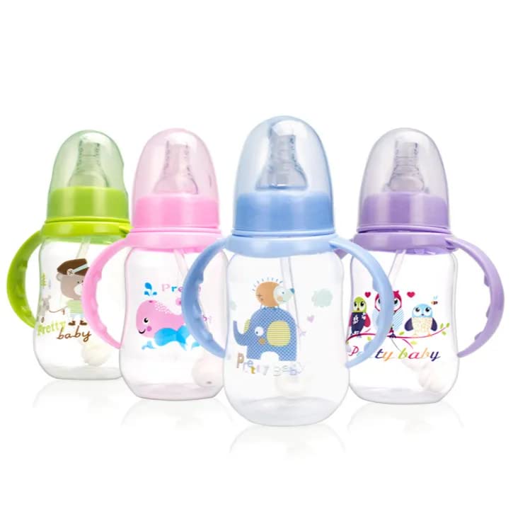 4 Pack Anti-Colic Options+ Baby Bottles, Narrow Pretty Baby, 5oz 145ml