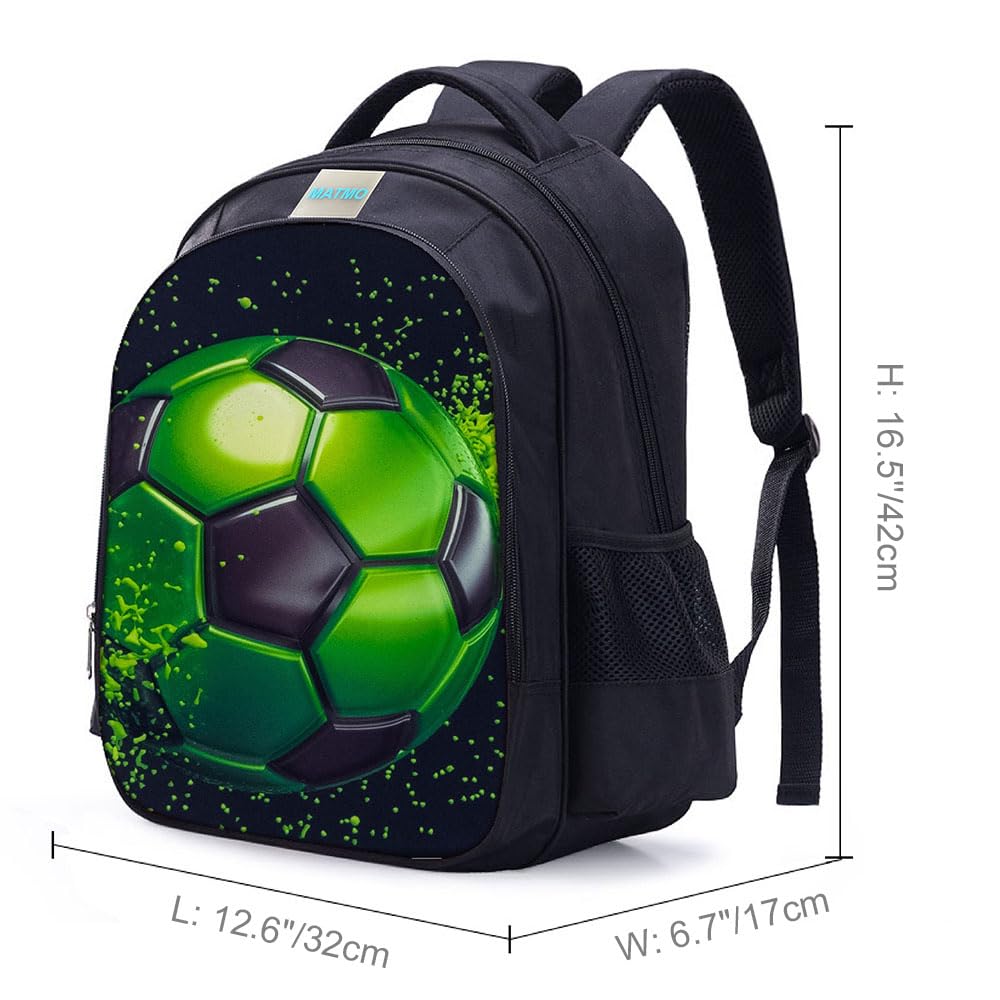 MATMO Soccer Backpack for Boys, Soccer Print Backpack Cool Football Pattern School Bag (Soccer Backpack 23-2)
