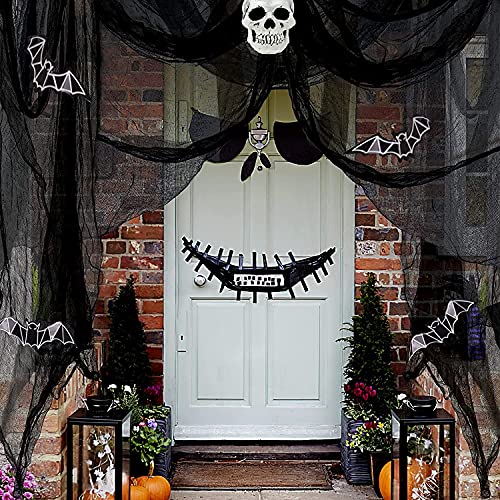 Black Creepy Cloth, 79 x 79 inch Spooky Halloween Decorations for Haunted Houses Party Supplies