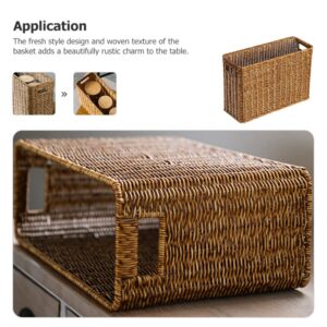 Cabilock Magazine Newspaper Basket Book Bin Storage Baskets for Toys Uk Toilet Paper Holder Basket Small Baskets for Organizing Unfinished Wood Woven Trash Mermaid Child Desk Rack Plastic