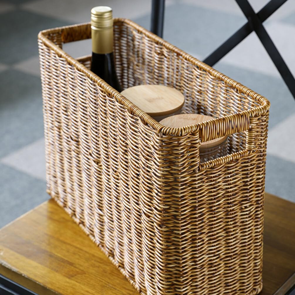 Cabilock Magazine Newspaper Basket Book Bin Storage Baskets for Toys Uk Toilet Paper Holder Basket Small Baskets for Organizing Unfinished Wood Woven Trash Mermaid Child Desk Rack Plastic