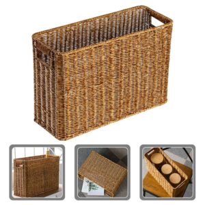 Cabilock Magazine Newspaper Basket Book Bin Storage Baskets for Toys Uk Toilet Paper Holder Basket Small Baskets for Organizing Unfinished Wood Woven Trash Mermaid Child Desk Rack Plastic