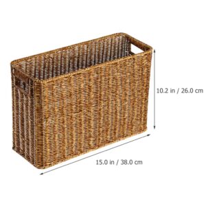 Cabilock Magazine Newspaper Basket Book Bin Storage Baskets for Toys Uk Toilet Paper Holder Basket Small Baskets for Organizing Unfinished Wood Woven Trash Mermaid Child Desk Rack Plastic