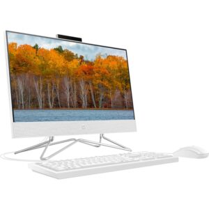 HP All-in-One Desktop, 21.5" FHD Display, AMD Athlon Silver 3050U Processor, 32GB DDR4 RAM, 2TB PCIe M.2 SSD, Webcam, HDMI, RJ-45, Wi-Fi 5, Windows 11 Home, White