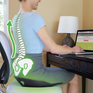 BackJoy Plus TEMPUR Posture Seat | Ergonomic Pressure Relief, Hip & Pelvic Support to Improve Posture | TEMPUR Comfort Foam | Home, Office Chair, Car Seat | Fits M - XL HIPS