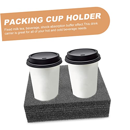 Alipis 2pcs 4 Hole Cup Holder Couch Cafe Drink Carriers Cold Drink Carrier Cup Tray Packing Tray Foldable Cup Drink Carrier Tray Milk Coffee Cup Foam Stand Pearl Cotton Travel