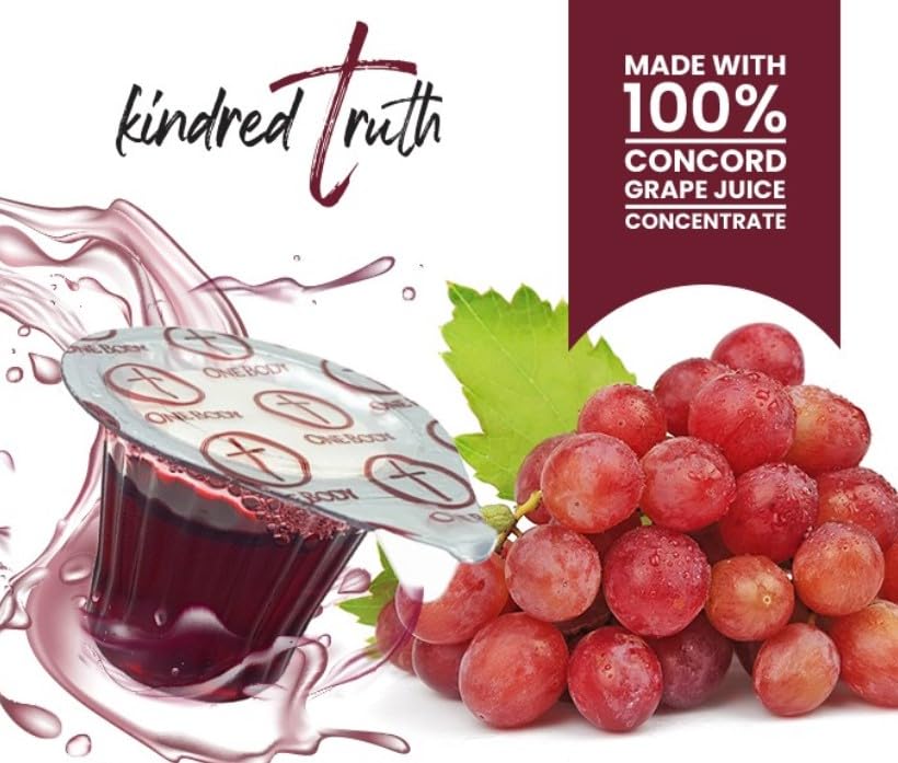 Easy Open 50 Count Pre-filled Communion Cups and Wafer Set by Kindred Truth with Communion Bread and Juice Included - by Kindred Truth