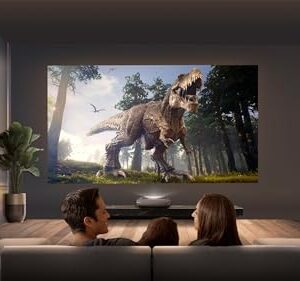 Hisense PX2-PRO Trichroma Ultra Short Throw Home Theater Projector, 90"-130", 4K UHD, Dolby Vision & Atmos, HDR10, 2400 ANSI Lumens, Google TV, Netflix
