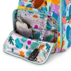 JuJuBe Disney's The Little Mermaid Zealous Diaper Bag Backpack, Fashionable Lightweight Travel Bag, 9 Pockets for Organization, Baby Bottles, Diapers, Pacifier, Snacks, Padded Adjustable Back Straps