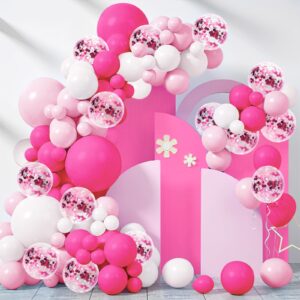 146 pieces rose pink balloon garland arch kit hot pink balloon garland kit white balloons for wedding party princess theme birthday bridal shower decorations