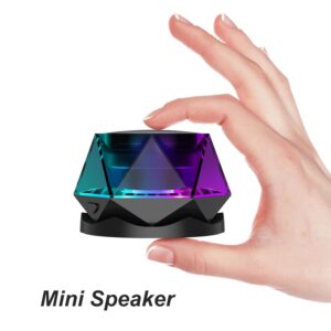 EGKimBa Magnetic Diamond Bluetooth Speaker, Small Wireless Speaker with Multi RGB Color Light Show, Portable Phone Stand for iPhone, Android, TWS Pairing