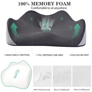 PABTID Office Chair Seat Cushion - 3D Full Wrap Memory Foam Chairs Cushions - Non-Slip Sciatica, Back, Coccyx, Tailbone Pain Relief Chair Pad - Butt Pillow for Long Sitting Office Gaming Car