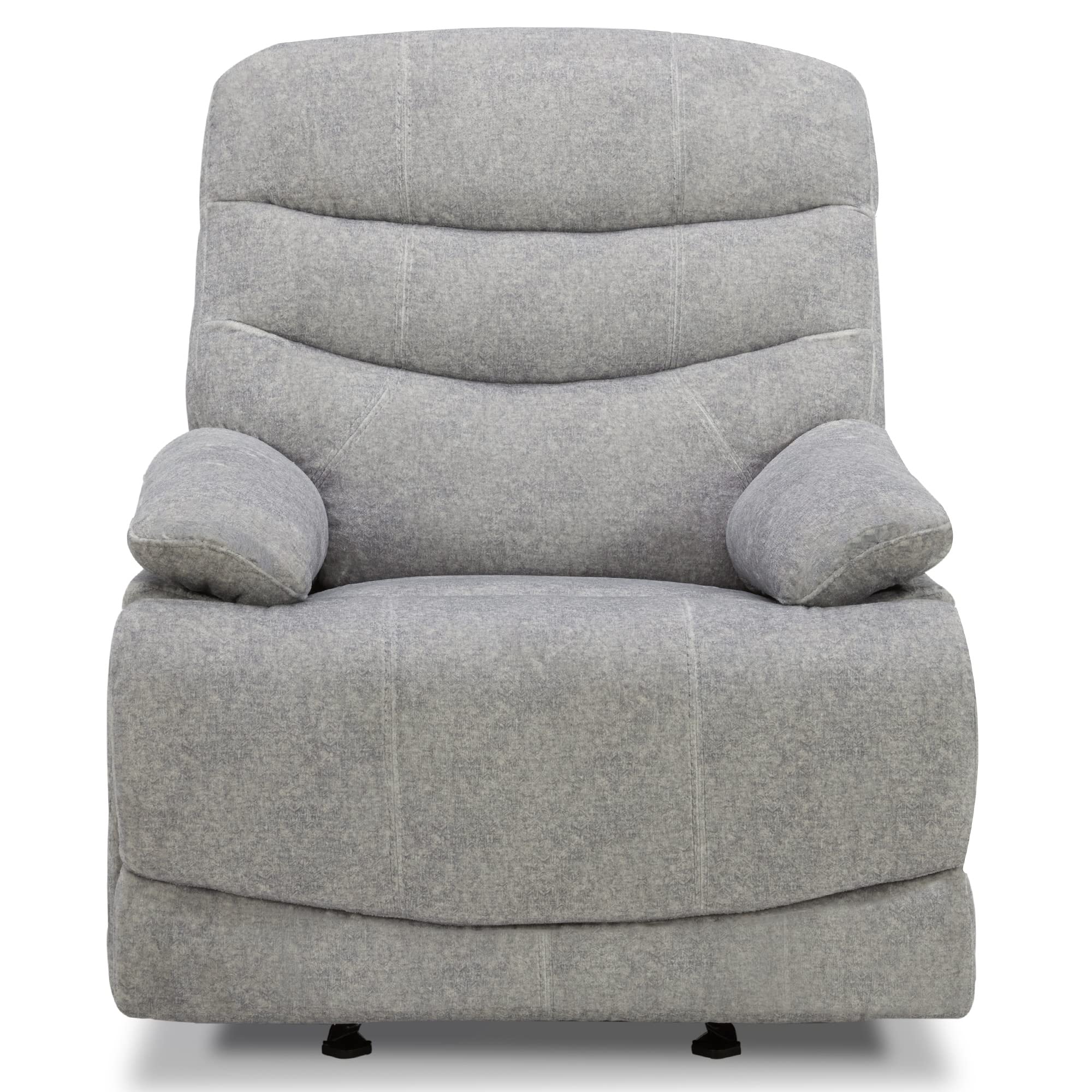 CHITA Power Recliner Chairs for Small Spaces, Glider Recliner Chair for Living Room with USB Charge Ports, Faux Fur, Light Grey