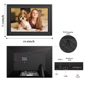 YEMSD 10.1" WiFi Digital Picture Frame, Auto-Rotate, 1280x800 HD IPS Touchscreen Digital Photo Frame, Wall Mountable, Share Photos and Videos Remotely via Frameo APP, Surprise Gifts (Black)