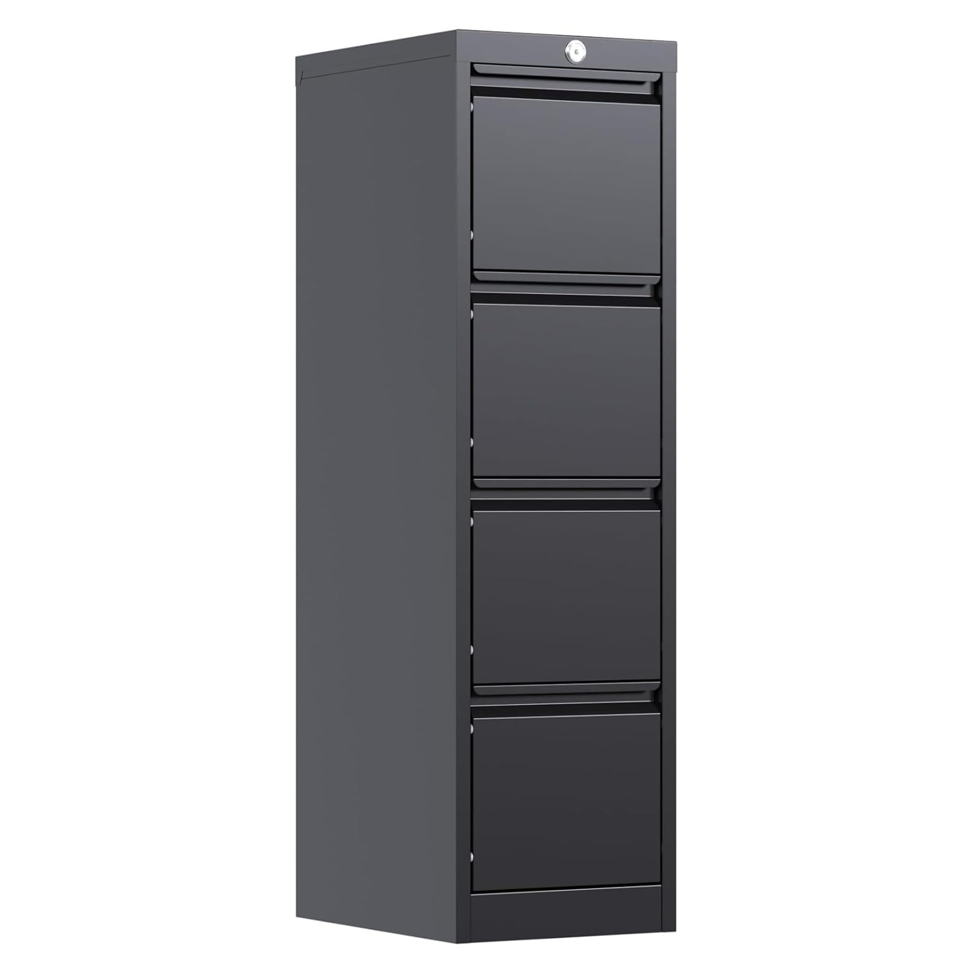 Aobabo 4 Drawer Filing Cabinet, Metal Storage Cabinet for Hanging Files, Steel Filing Cabinet for Home Office, 52.36in, Black