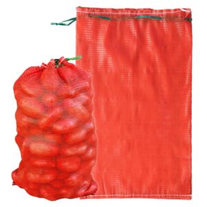 deebree 50pcs extra large mesh storage produce bags reusable vegetable storage bags 60 lbs onion storage washable net bags 21” x 32” pack of 50