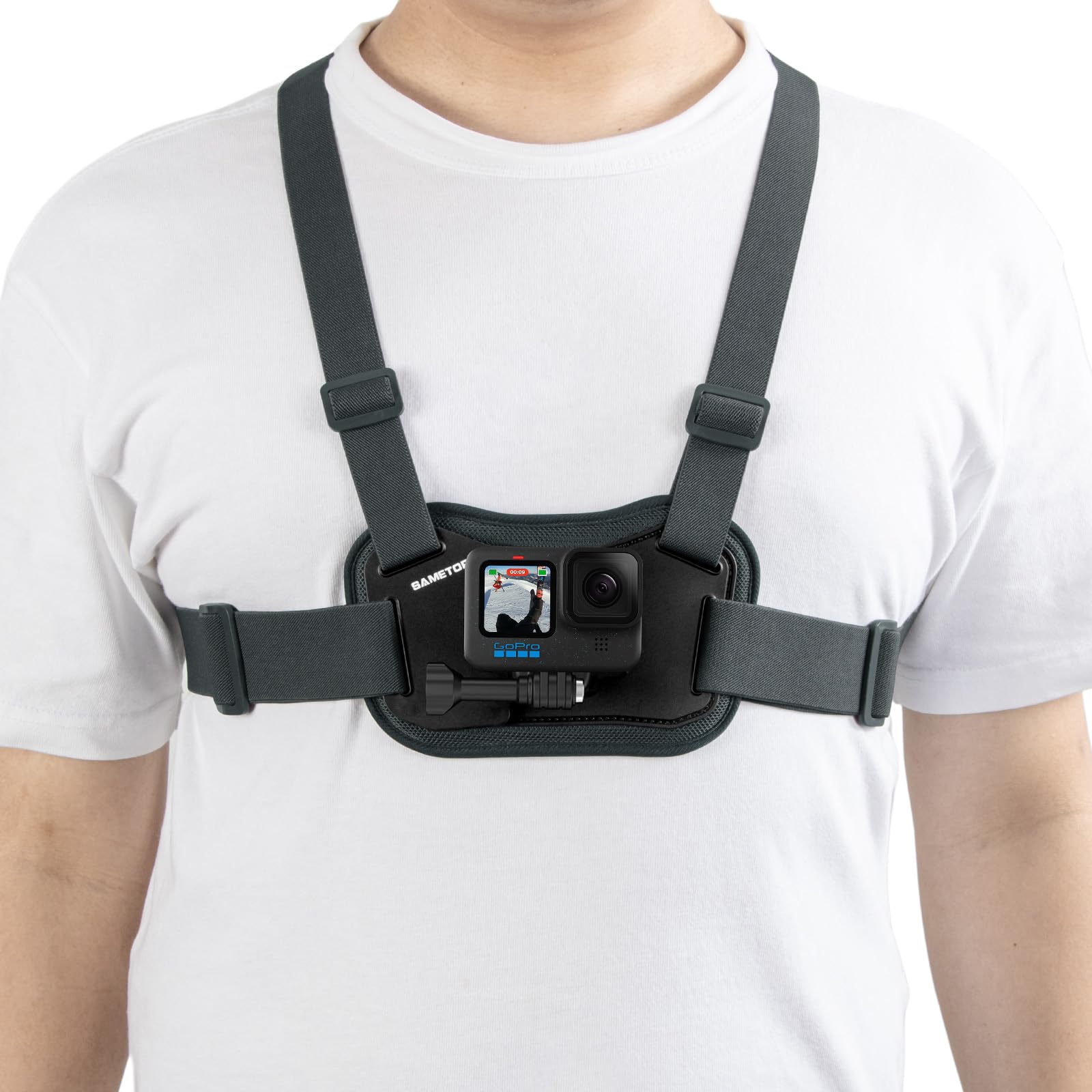 Sametop Chest Mount Harness Chesty Strap Compatible with GoPro Hero 12 11 10 9 8 7 6 5 Session AKASO DJI Osmo Action Cameras - Balance Stability and Comfort Performance