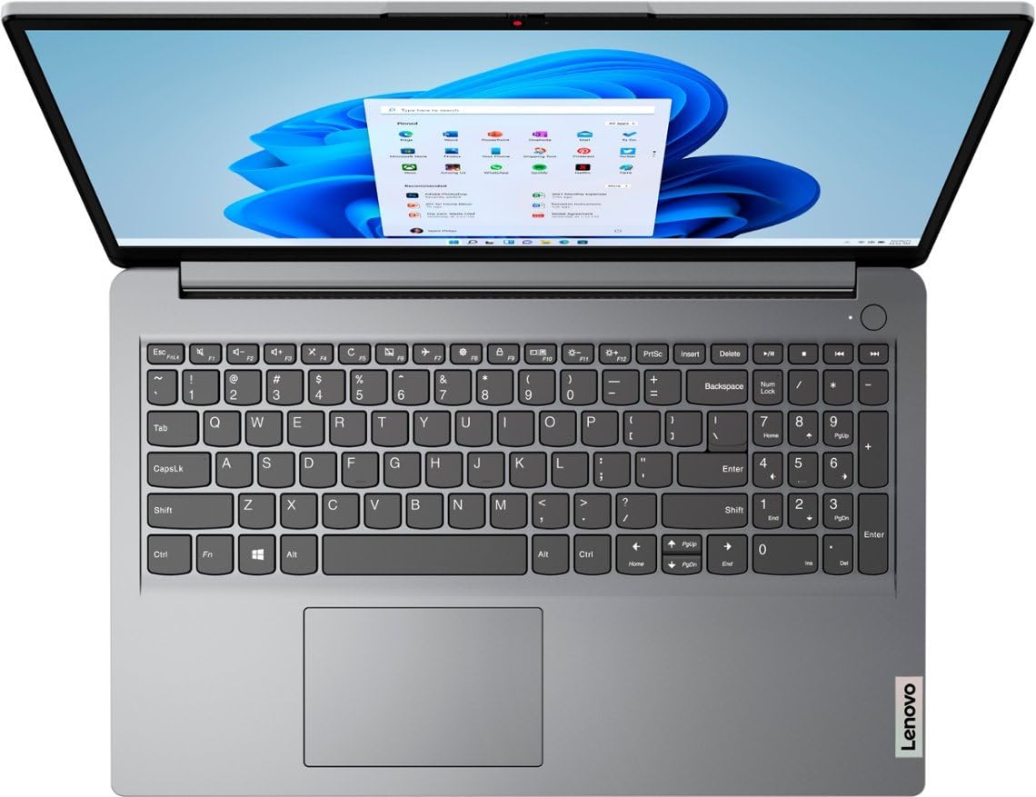 Lenovo Ideapad 1 15.6" HD Laptop | AMD Athlon Silver 7120U Processor | 4GB RAM DDR5| 128GB SSD | AMD Radeon Graphics | Windows 11 Home | Grey | Bundle with USB 3.0 Hub