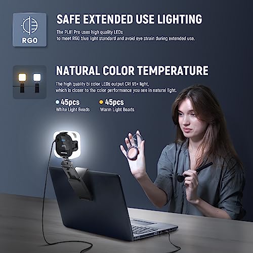 NEEWER LED Streaming Light with Mac/PC APP Control, 2 in 1 Monitor Mount & Stand, Ultra Bright 2900K-7000K USB Laptop Computer Webcam Lighting for Streaming, Video Conference, Zoom Meeting, PL81 PRO