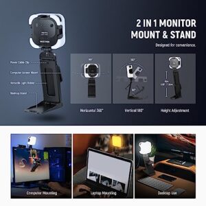 NEEWER LED Streaming Light with Mac/PC APP Control, 2 in 1 Monitor Mount & Stand, Ultra Bright 2900K-7000K USB Laptop Computer Webcam Lighting for Streaming, Video Conference, Zoom Meeting, PL81 PRO