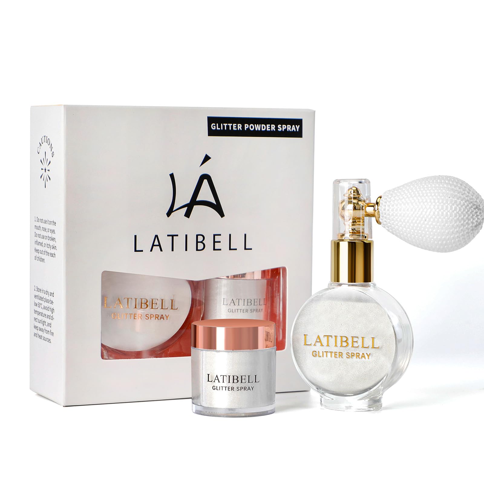 LATIBELL Glitter Spray, Body Glitter Spray for Hair and Body, Body Shimmer Spray Sparkle Spray Glitter Makeup Highlighter Powder (Champagne Gold)