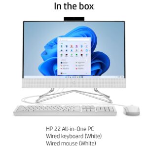 HP 22 AIO 21.5" FHD Business All-in-One Desktop Computer, Intel Celeron J4025 Up to 2.9GHz, 8GB DDR4 RAM, 256GB PCIe SSD, WiFi, Bluetooth, Keyboard and Mouse, Windows 11 Pro