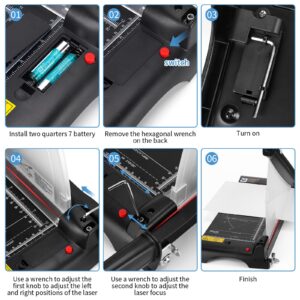 Paper Cutter,Laser Positioning Paper Cutter,Paper Cutter Guillotine with Safety Blade Lock 12” 10 Sheet Capacity, Paper Trimmer with Metal Base Paper Cutting Board for Home, Office,School