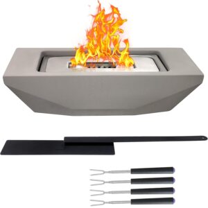 nisorpa tabletop fire pit, small portable fire pit, indoor outdoor table top firepit, mini tabletop fireplace, indoor tabletop firepit, rubbing alcohol fireplace smores maker with 4 roasting sticks