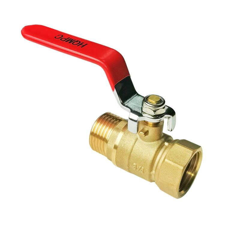 HQMPC Garden Hose Shut Off Valve Ball Valve 3/4" GHT Water Hose Shut Turn Off Valve Heavy Duty Hose On Off Valve Brass Shut Off Valve Hose Ball Valve 1Pc Long Handle