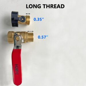 HQMPC Garden Hose Shut Off Valve Ball Valve 3/4" GHT Water Hose Shut Turn Off Valve Heavy Duty Hose On Off Valve Brass Shut Off Valve Hose Ball Valve 1Pc Long Handle