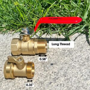 HQMPC Garden Hose Shut Off Valve Ball Valve 3/4" GHT Water Hose Shut Turn Off Valve Heavy Duty Hose On Off Valve Brass Shut Off Valve Hose Ball Valve 1Pc Long Handle