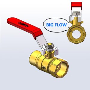 HQMPC Garden Hose Shut Off Valve Ball Valve 3/4" GHT Water Hose Shut Turn Off Valve Heavy Duty Hose On Off Valve Brass Shut Off Valve Hose Ball Valve 1Pc Long Handle