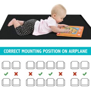 FIXMSV Toddler Airplane Bed, Airplane Seat Extender for Kids, Toddler Plane Bed with Magnetic Folding Puzzle Airplane Toddler Bed with Ventilated Cotton Portable Airplane Bed Footrest