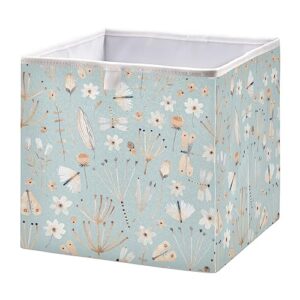 kigai watercolor leaves cube storage bins - 11x11x11 in large foldable storage basket fabric storage baskes organizer for toys, books, shelves, closet, home decor