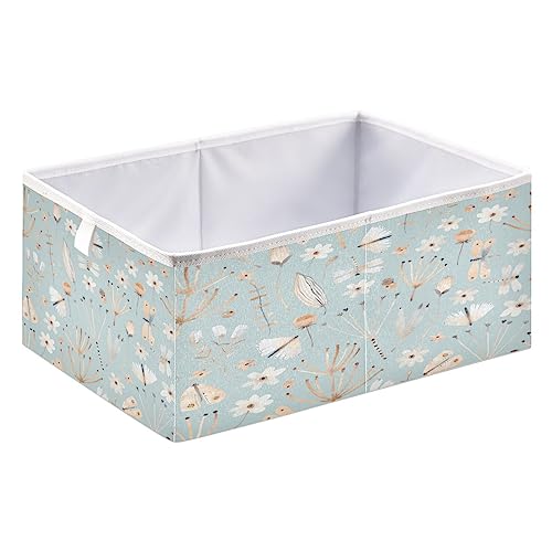 Kigai Watercolor Leaves Cube Storage Bins - 11x11x11 In Large Foldable Storage Basket Fabric Storage Baskes Organizer for Toys, Books, Shelves, Closet, Home Decor