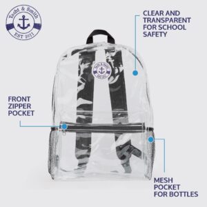 Yacht & Smith 48 Pack Clear Transparent Backpacks, Bulk 17 inch Lightweight Outdoor Travel Gym Corporate Events Bag