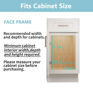 LOVMOR 2 Tier Pull Out Cabinet Organizer 10½" W x 21½" D, Slide Out Drawers with Wooden Handle, Sliding Shelves Organization and Storage for Kitchen, Pantry