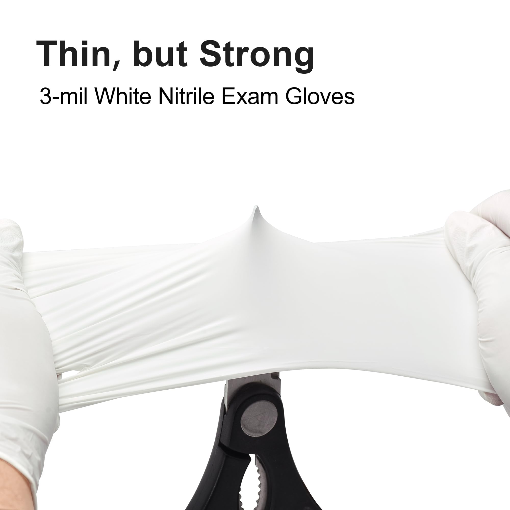 SwiftGrip Disposable Nitrile Exam Gloves, 3-mil, Small, Box of 100, White Nitrile Gloves Disposable Latex Free for Medical, Cleaning, Cooking & Esthetician, Food-Safe, Powder-Free, Non-Sterile